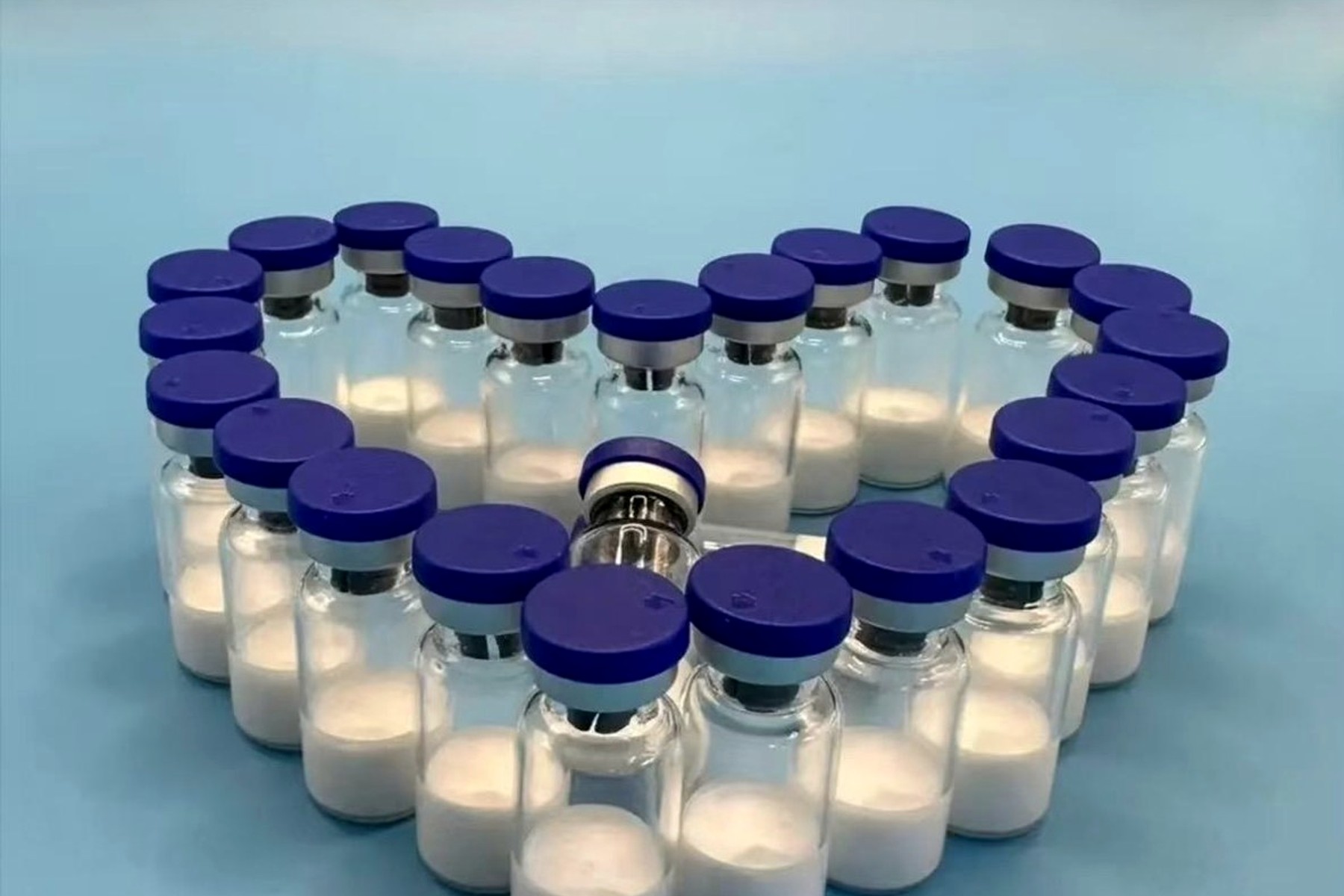 Organized laboratory material vials without visible product claims
